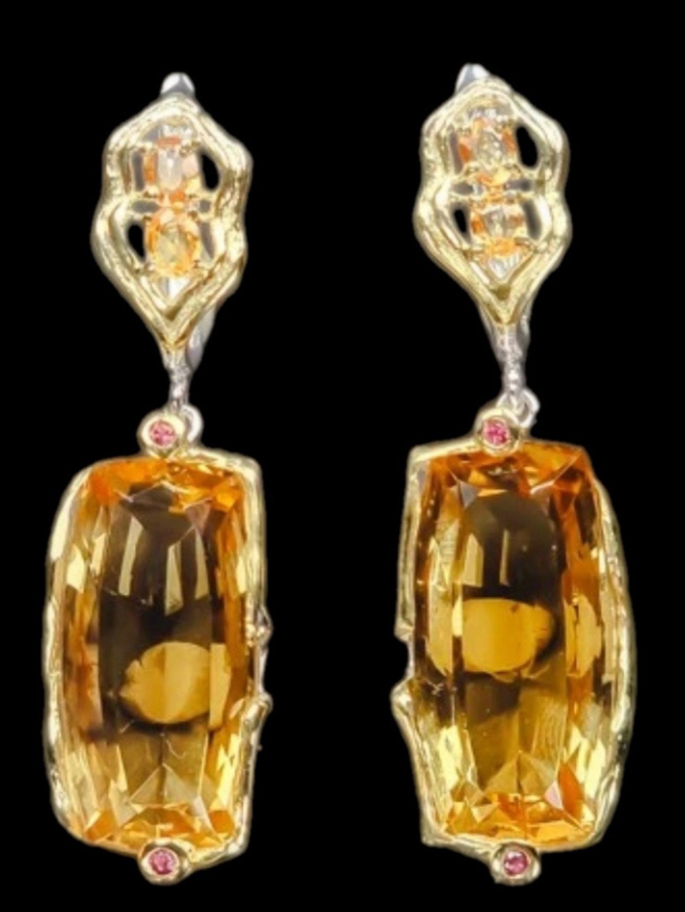 Absolutely Amazing Genuine Citrine Earrings over 30CT